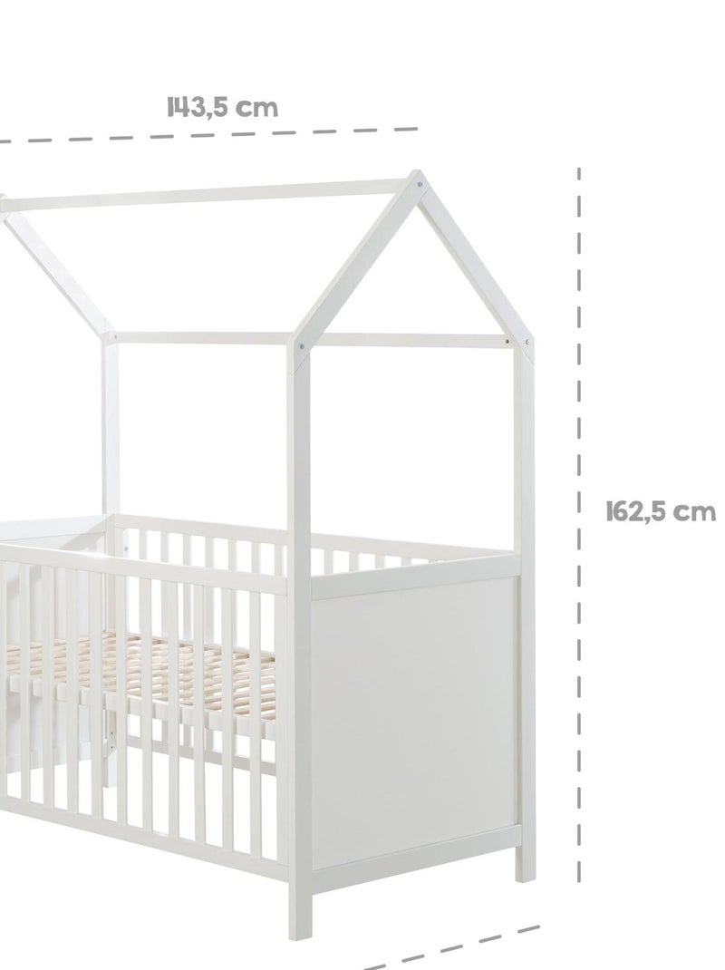 Lit bébé cabane 70 x 140 transformable en lit junior bois FSC - ROBA Blanc - Kiabi
