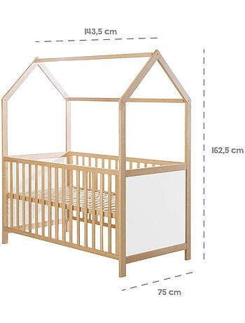Lit bébé cabane évolutif transformable en lit junior bois FSC - ROBA