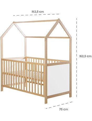 Lit bébé cabane évolutif transformable en lit junior bois FSC - ROBA