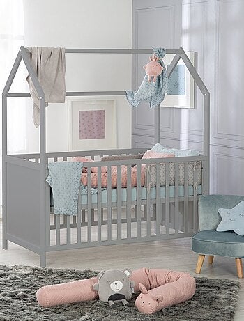 Lit bébé cabane évolutif transformable en lit junior bois FSC - ROBA