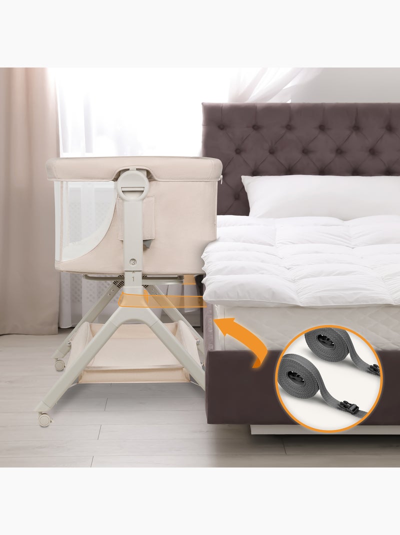 Lit bébé cododo 3en1 LIONELO Leonie Plus - Berceau - Hauteur et inclinaison réglables Beige - Kiabi