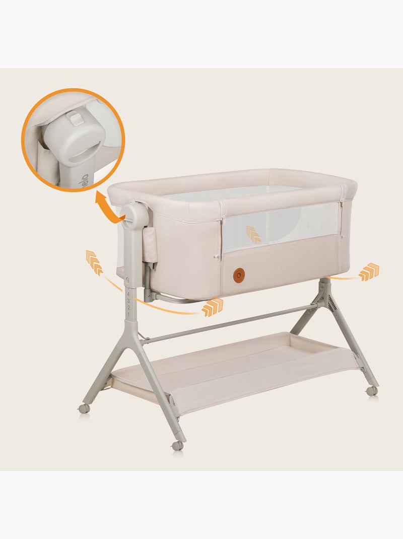 Lit bébé cododo 3en1 LIONELO Leonie Plus - Berceau - Hauteur et inclinaison réglables Beige - Kiabi