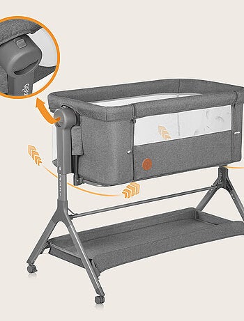 Lit bébé cododo 3en1 LIONELO Leonie Plus - Berceau - Hauteur et inclinaison réglables