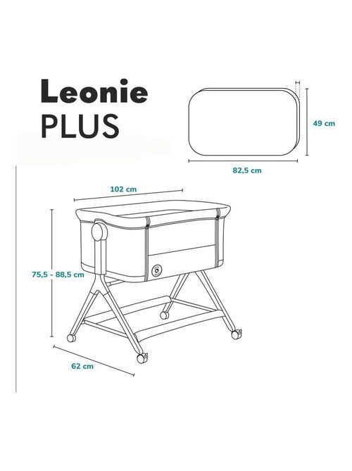 Lit bébé cododo 3en1 LIONELO Leonie Plus - Berceau - Hauteur et inclinaison réglables - Kiabi