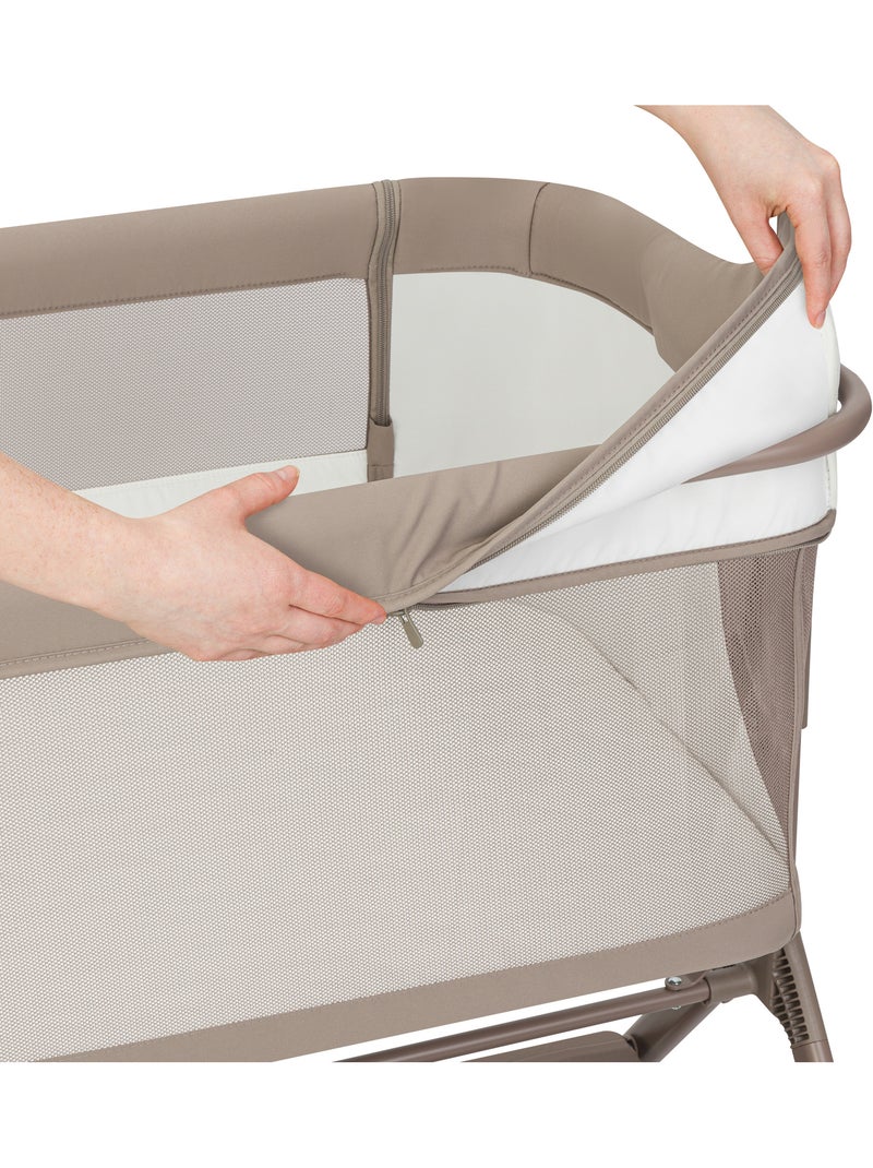 Lit bébé cododo 3en1 LIONELO Leonie Plus - Berceau - Hauteur et inclinaison réglables Taupe - Kiabi