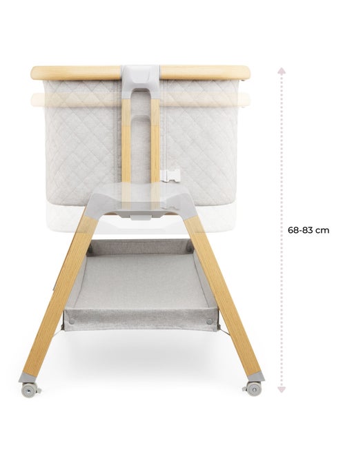 Lit Bébé Cododo 9 kg max, Lit Parapluie, Réglable Hauteur 7 Niveaux, 4 Roues, Côté Latéral Ouvrable - Kiabi