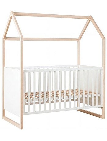 Lit bébé cododo évolutif 70 x 140 cm - roba - noah - blanc / chêne