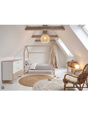 Lit bébé cododo évolutif 70 x 140 cm - roba - noah - blanc / chêne