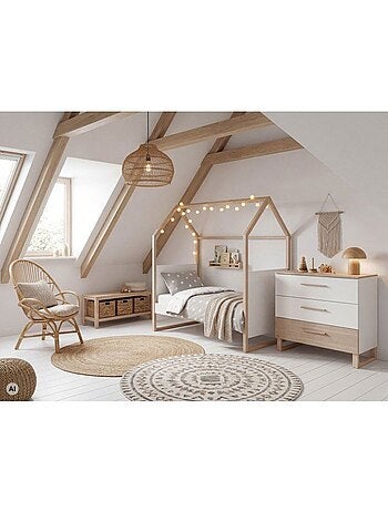 Lit bébé cododo évolutif 70 x 140 cm - roba - noah - blanc / chêne