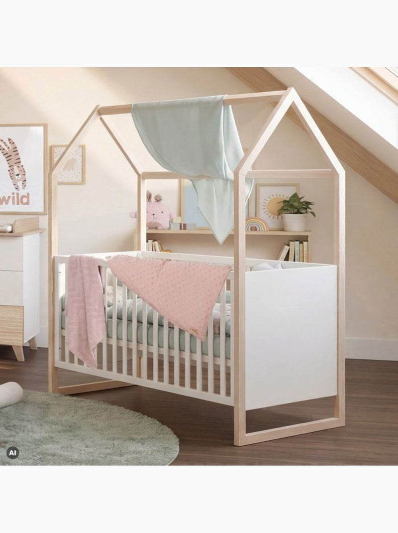 Lit bébé cododo évolutif 70 x 140 cm - roba - noah - blanc / chêne Blanc - Kiabi
