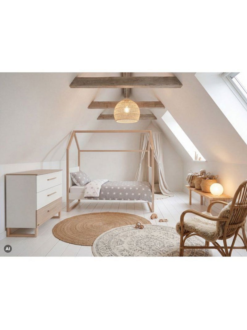 Lit bébé cododo évolutif 70 x 140 cm - roba - noah - blanc / chêne Blanc - Kiabi