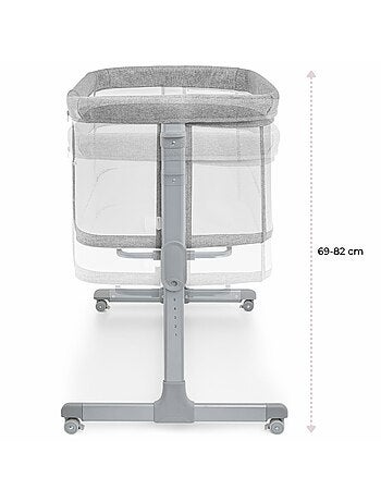 Lit bébé Cododo, Lit Parapluie Pliable, 9 kg max, Réglage 7 Niveaux, 4 Roulettes, Ouverture Latérale