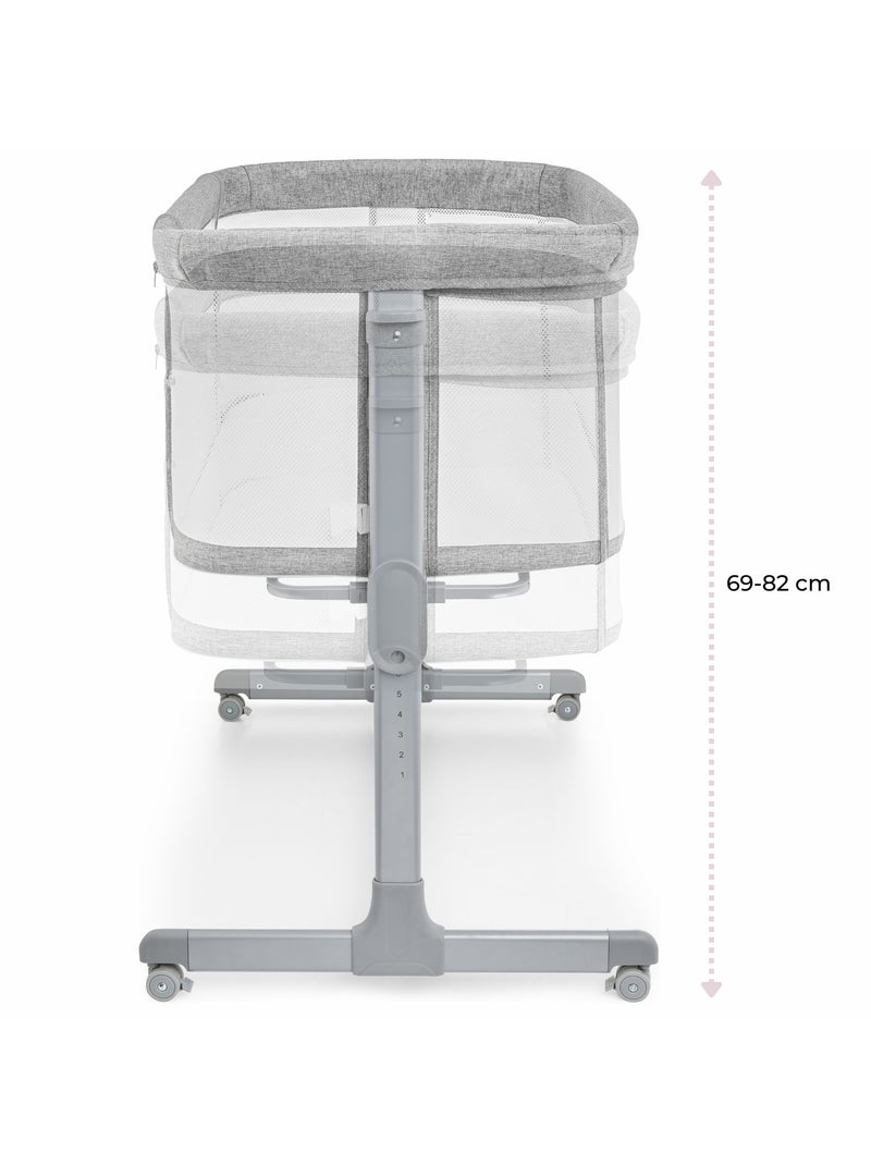 Lit bébé Cododo, Lit Parapluie Pliable, 9 kg max, Réglage 7 Niveaux, 4 Roulettes, Ouverture Latérale Gris - Kiabi