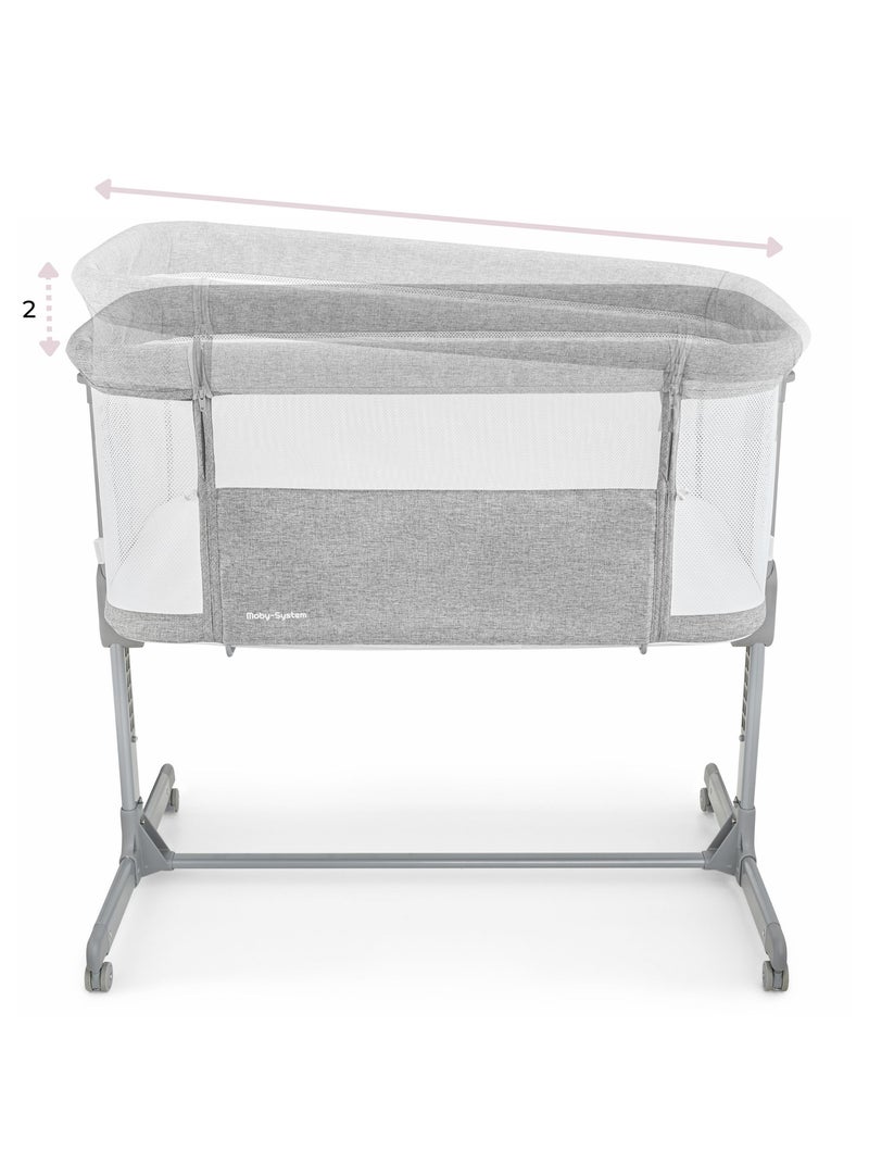 Lit bébé Cododo, Lit Parapluie Pliable, 9 kg max, Réglage 7 Niveaux, 4 Roulettes, Ouverture Latérale Gris - Kiabi