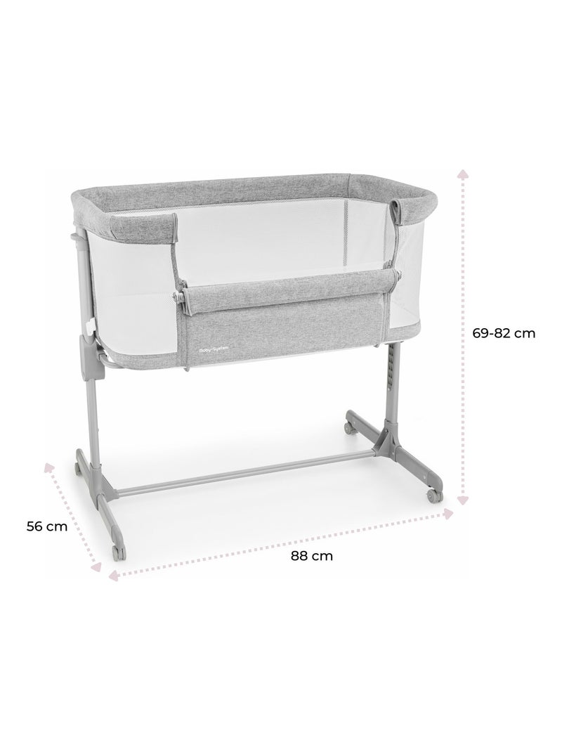 Lit bébé Cododo, Lit Parapluie Pliable, 9 kg max, Réglage 7 Niveaux, 4 Roulettes, Ouverture Latérale Gris - Kiabi