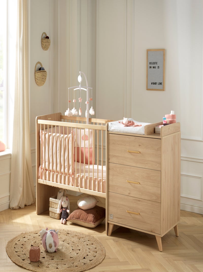 Lit bébé combiné évolutif avec matelas - SAUTHON Marron - Kiabi