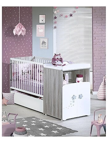 Lit bébé combiné évolutif en bois - BABYPRICE