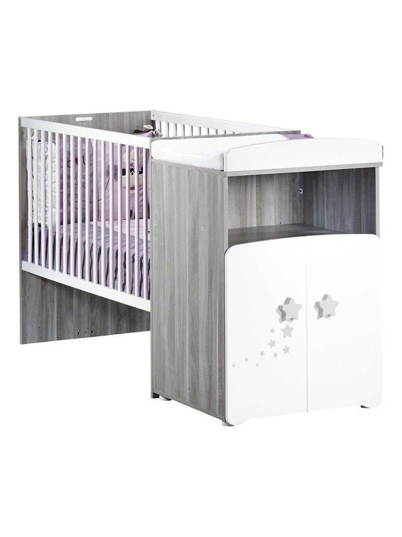 Lit bébé combiné évolutif en bois - BABYPRICE Blanc - Kiabi