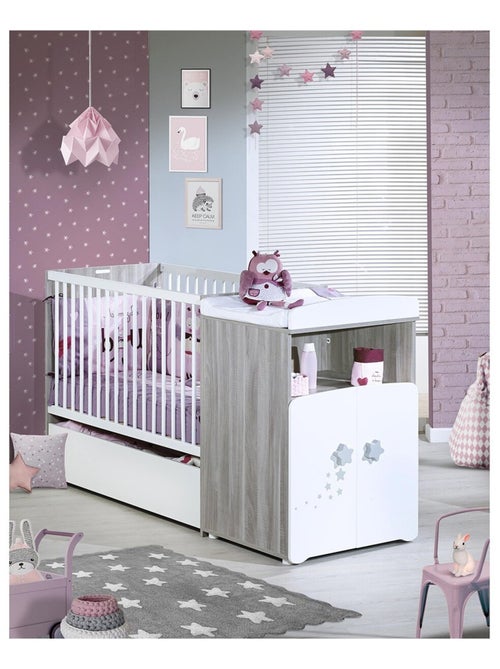 Lit bébé combiné évolutif en bois - BABYPRICE - Kiabi