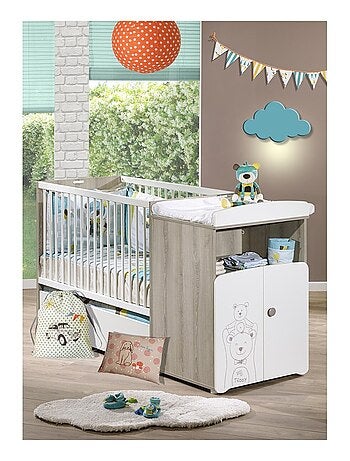 Lit bébé combiné évolutif en bois - BABYPRICE