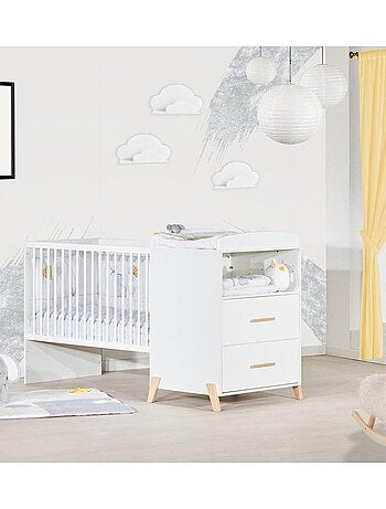 Lit bébé combiné Evolutif en bois - BABYPRICE