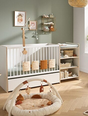 Lit bébé combiné évolutif en bois - BABYPRICE