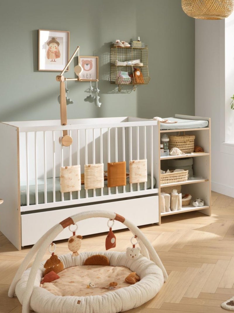 Lit bébé combiné évolutif en bois - BABYPRICE Blanc Marron - Kiabi