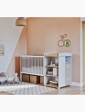 Lit bébé combiné Evolutif en bois - BABYPRICE