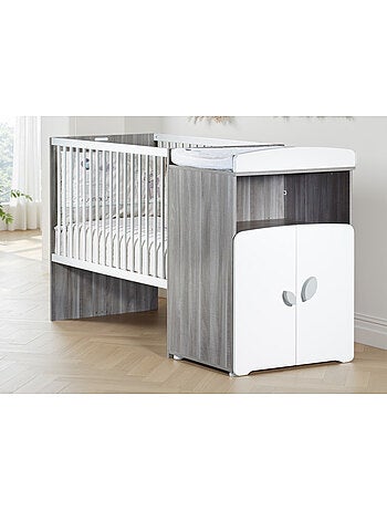 Lit bébé combiné évolutif en bois - BABYPRICE