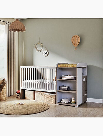 Lit bébé combiné Evolutif en bois - BABYPRICE