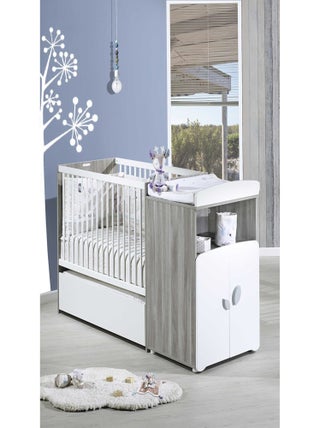 Lit bébé combiné évolutif en bois -