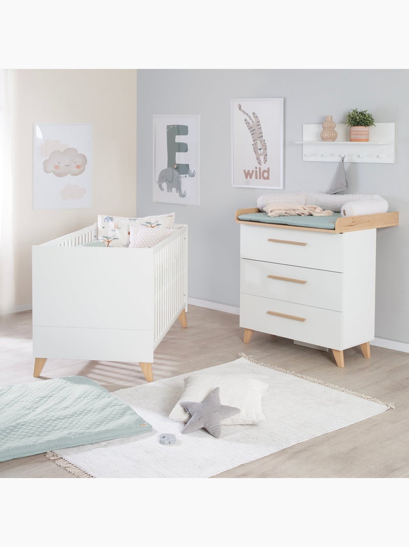 Lit bébé combiné minimaliste 70 × 140 cm Leon Roba Blanc - Kiabi