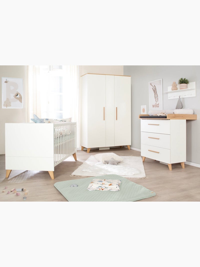Lit bébé combiné minimaliste 70 × 140 cm Leon Roba Blanc - Kiabi