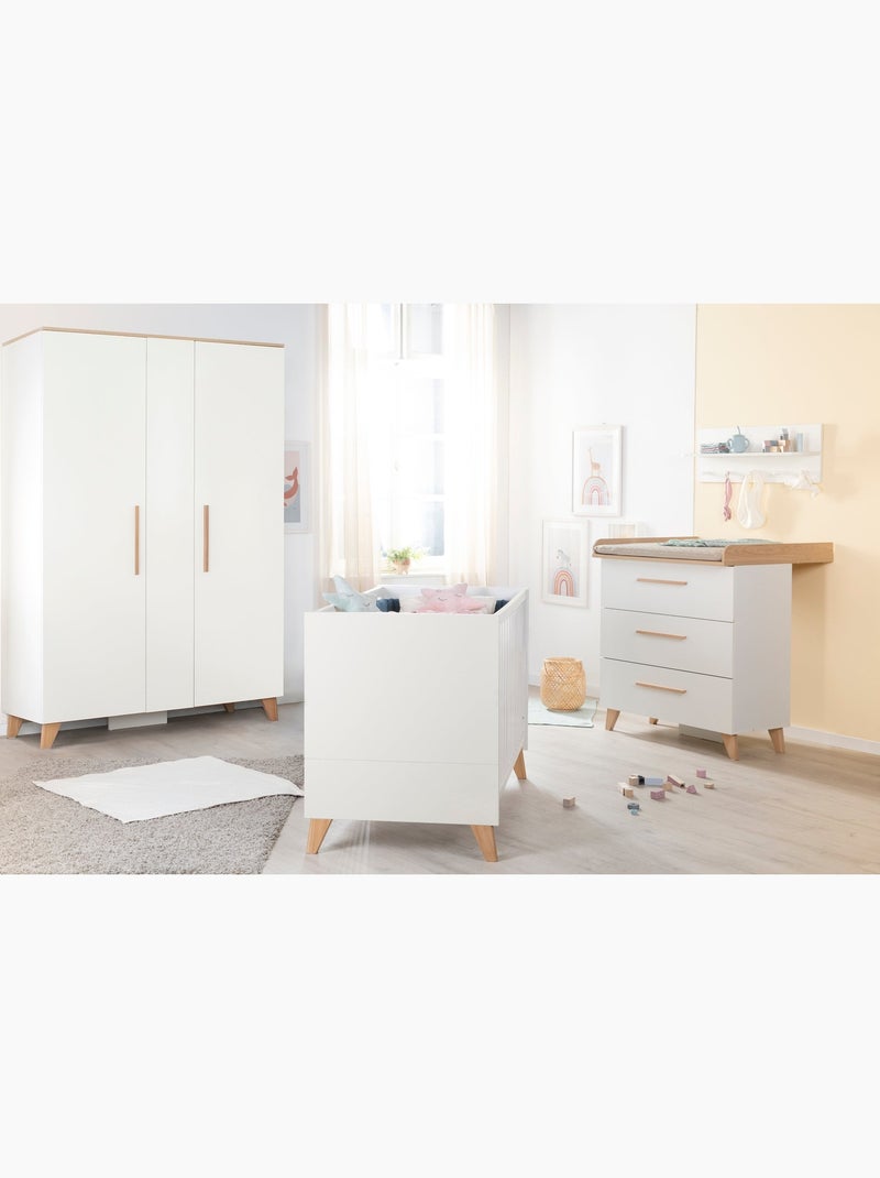 Lit bébé combiné minimaliste 70 × 140 cm Leon Roba Blanc - Kiabi