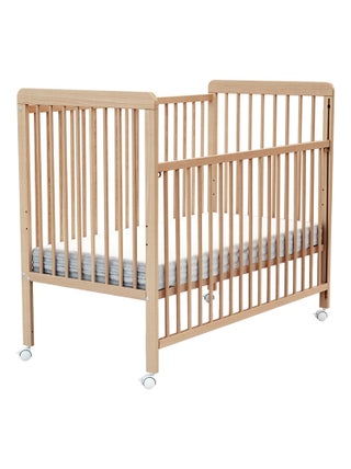 Lit bébé coulissant en bois avec matelas en bois ESSENTIEL