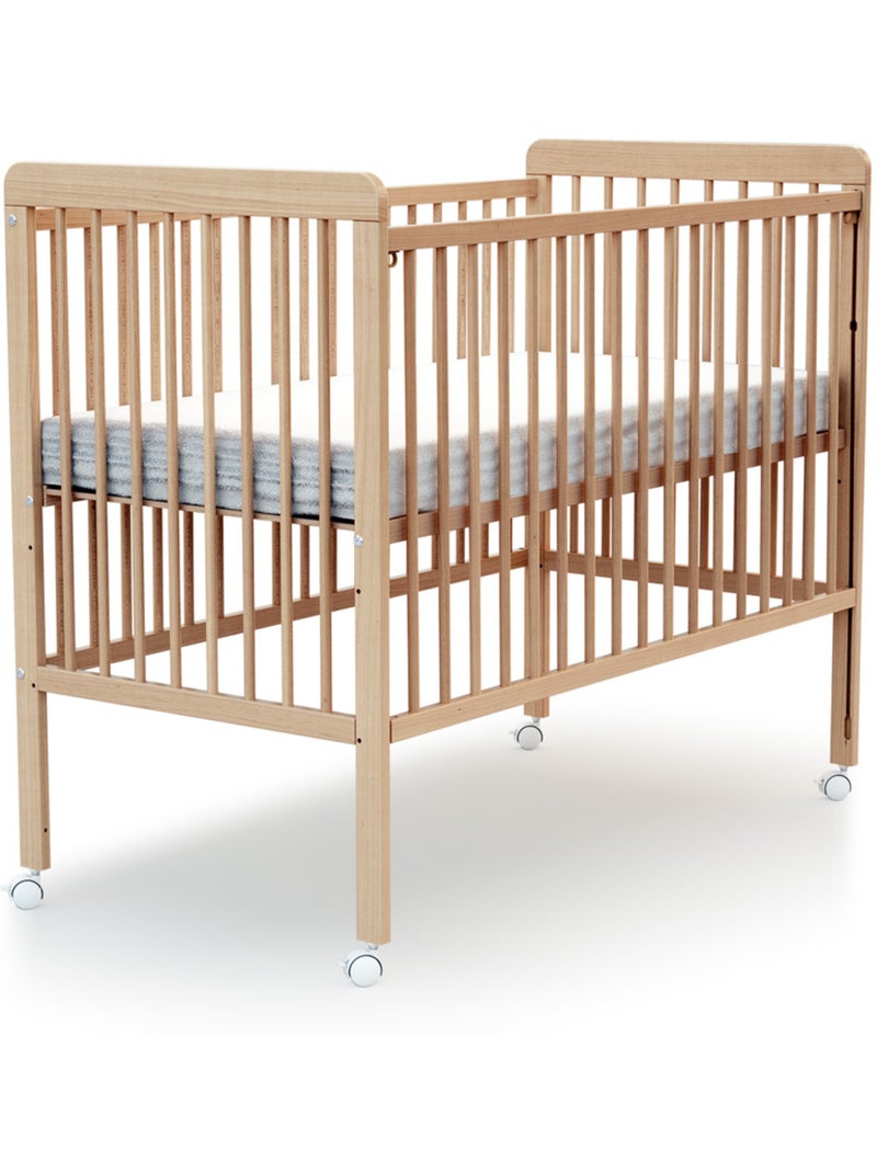 Lit bébé coulissant en bois livo Beige clair - Kiabi