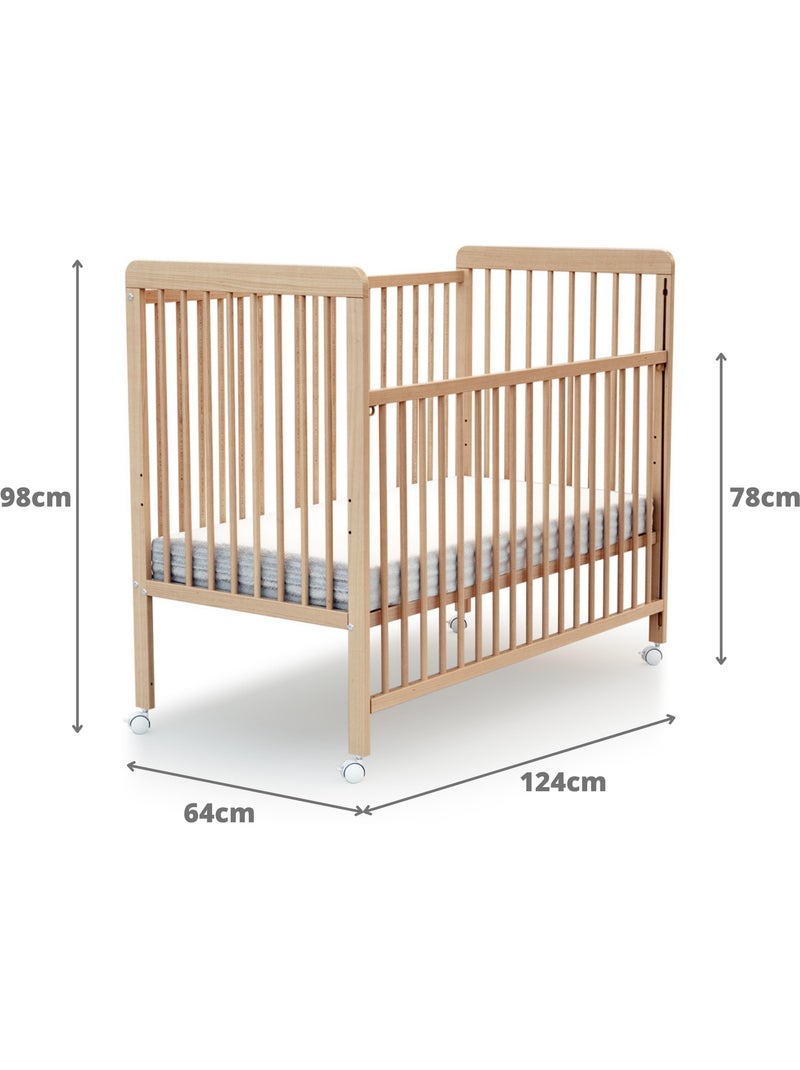 Lit bébé coulissant en bois livo Beige clair - Kiabi