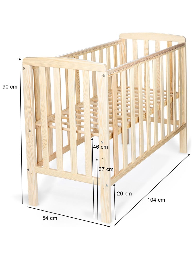 Lit Bébé Éléphant Style Scandinave Moderne en Bois natruel (100x50cm) Beige - Kiabi