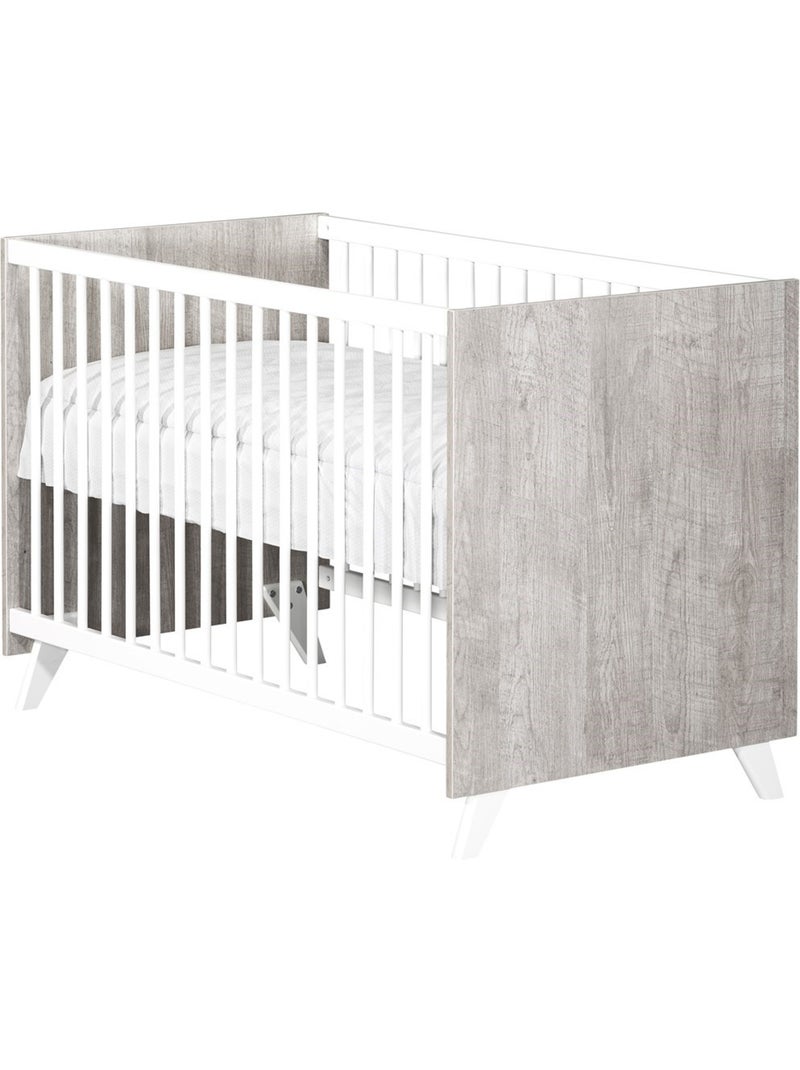 Lit bébé en bois - BABYPRICE Blanc Gris - Kiabi