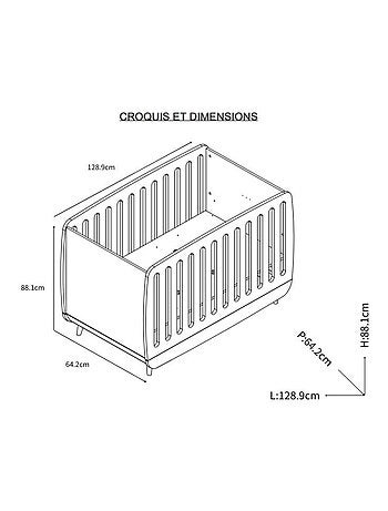 Lit bébé en bois 60x120