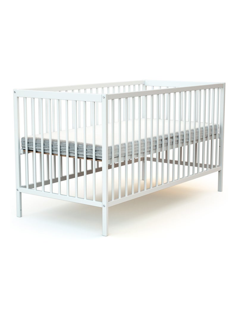 Lit bébé en bois avec matelas en bois one Blanc - Kiabi