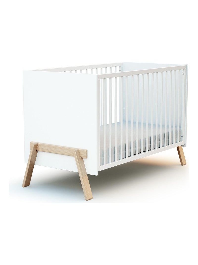 Lit bébé en bois CANAILLE Blanc Marron - Kiabi