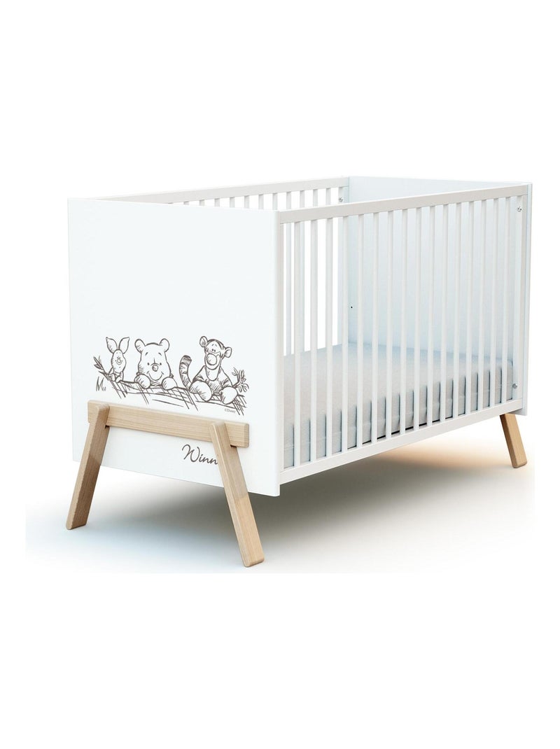 Lit bébé en bois CANAILLE Winnie Blanc Marron - Kiabi