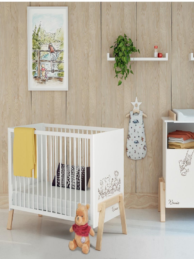 Lit bébé en bois CANAILLE Winnie Blanc Marron - Kiabi
