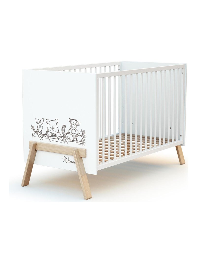 Lit bébé en bois CANAILLE Winnie Blanc Marron - Kiabi