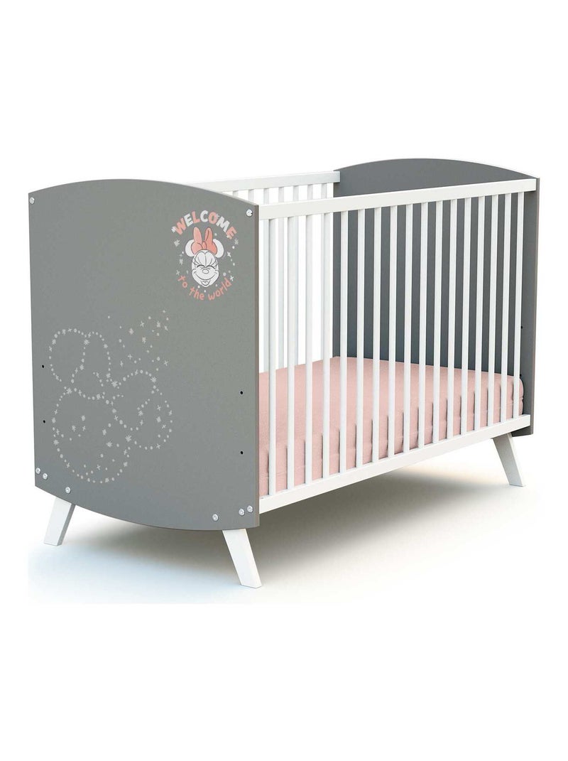 Lit bébé en bois DISNEY Letters Minnie Gris - Kiabi