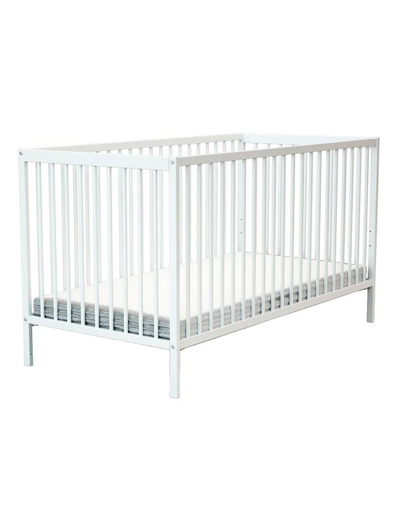 Lit bébé en bois ESSENTIEL - Blanc - Kiabi - 219.90€