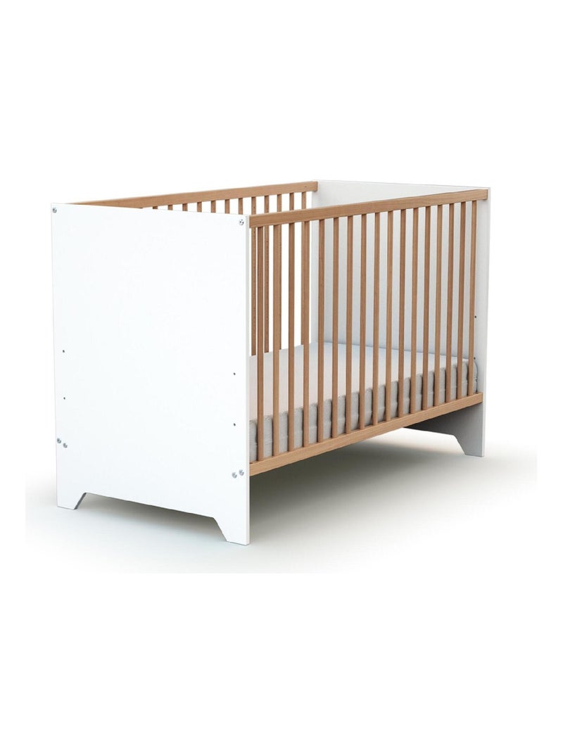 Lit bébé en bois GAVROCHE Beige/Blanc - Kiabi