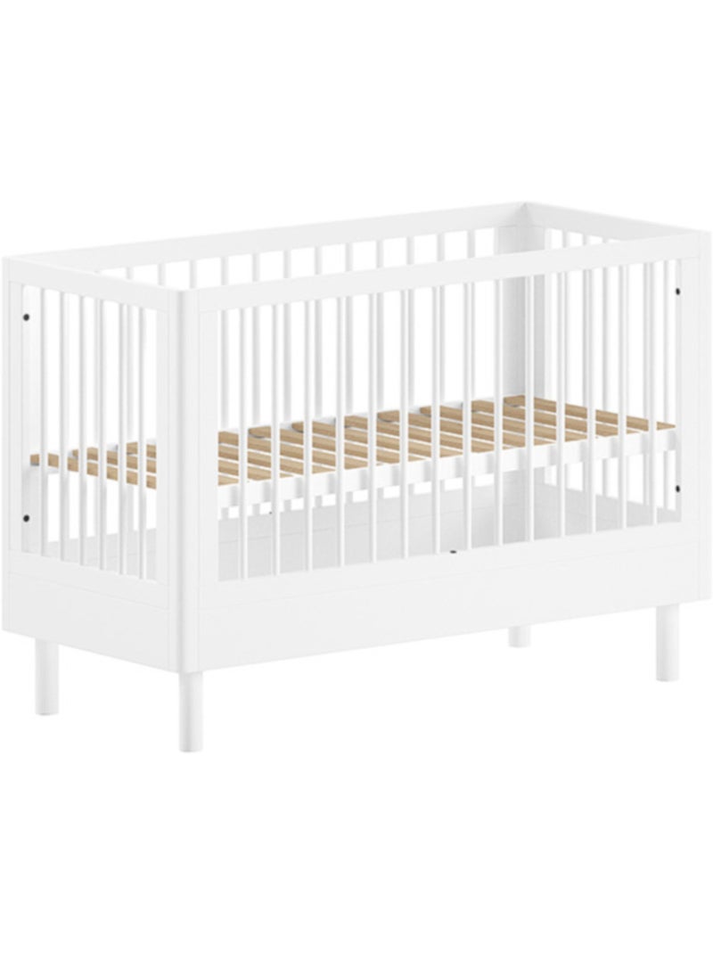 Lit bébé en hêtre massif  AUBANE Blanc - Kiabi