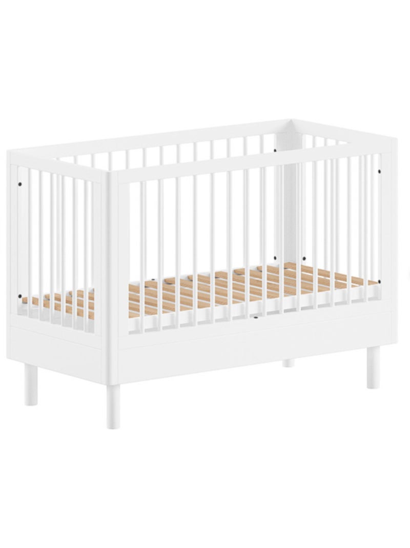 Lit bébé en hêtre massif  AUBANE Blanc - Kiabi